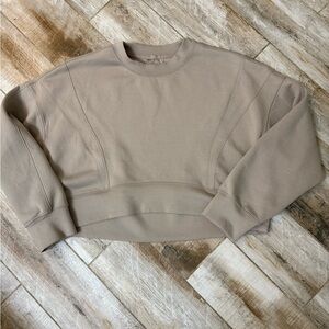 Abercrombie and Fitch YPB neoKNIT Crewneck Sweatshirt in Light Taupe